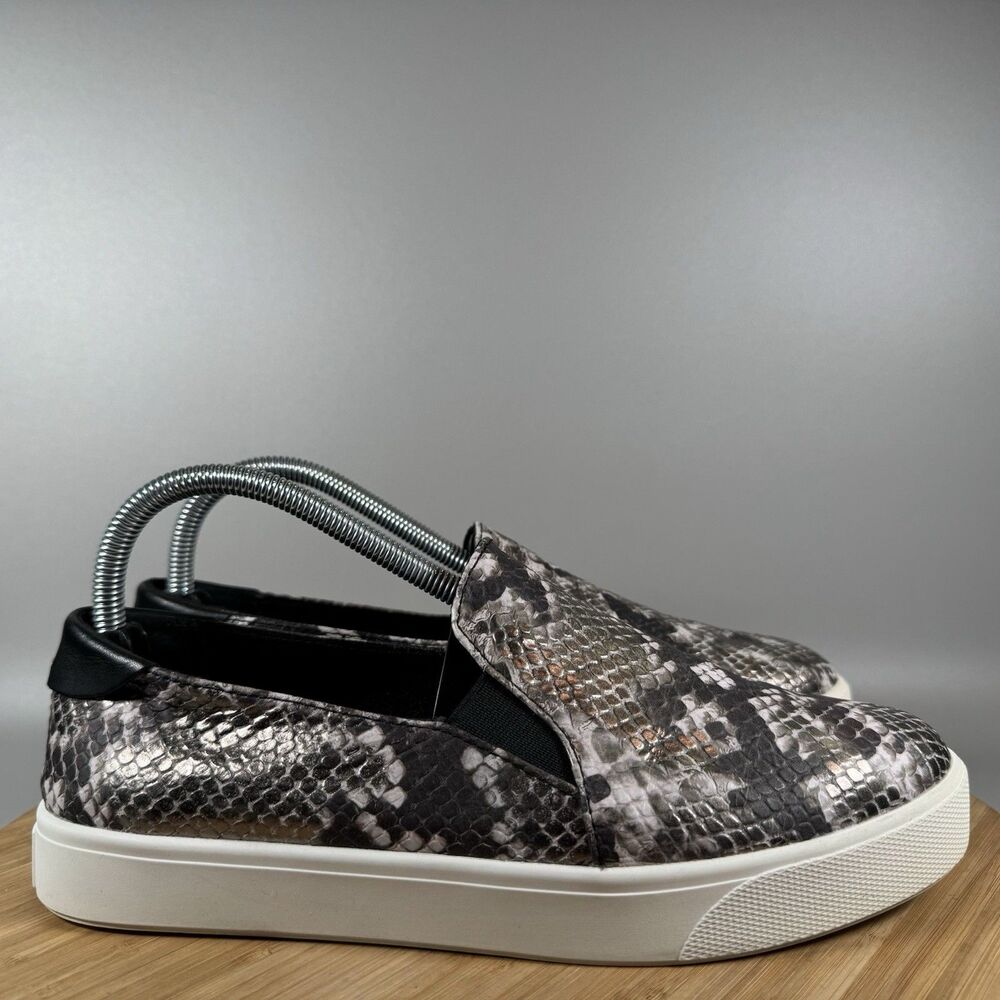 Cole Haan Grand Series Slip On Shoes Womens 8.5 Sneakers Gray Snake Leather